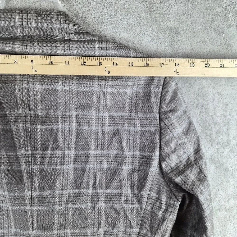 Boss Hugo Boss 36S Gray Plaid Wool Blazer Guabello Super 130s Sport Coat NEW